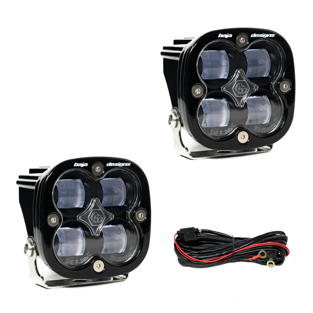 2019-2022 GMC Sierra 1500 vent cover (ASA Matte Black) + Squadron SAE LED Auxiliary Light Pod Pair