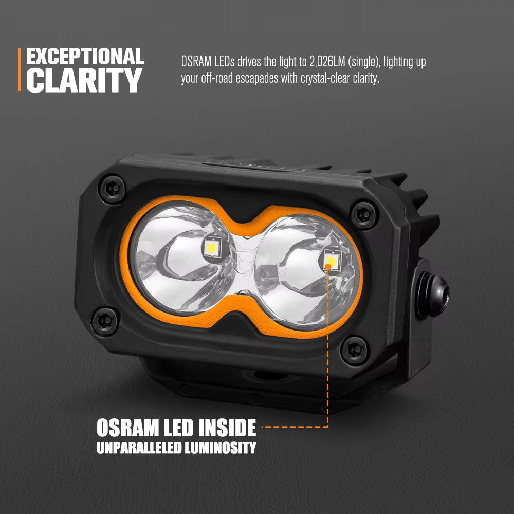 LIGHTFOX IP68 Waterproof 2 Inch Combo Beam 50w Led Pod Light LED