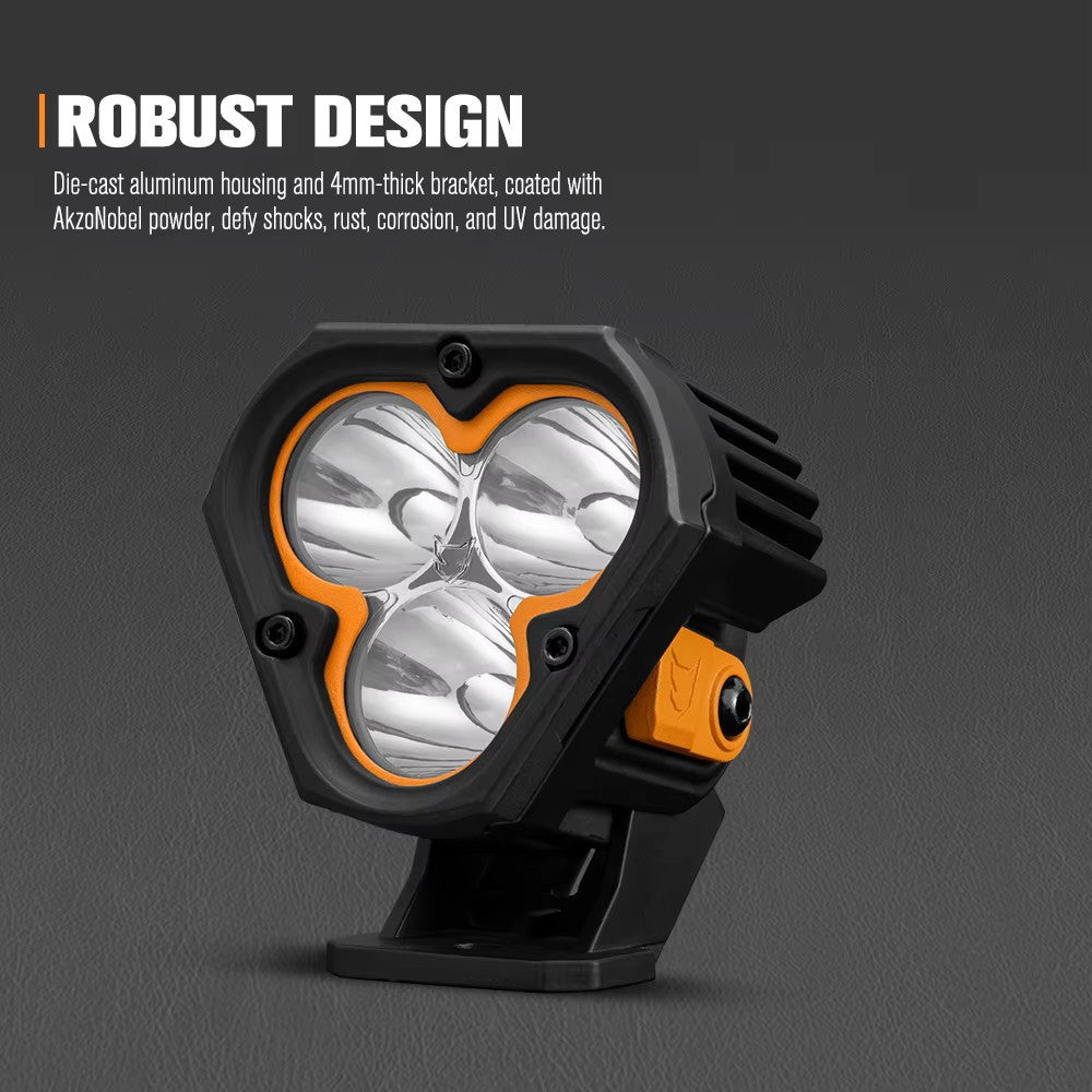 LIGHTFOX 3 Inch Combo Beam IP68 Waterproof 70w Led Pod Light LED