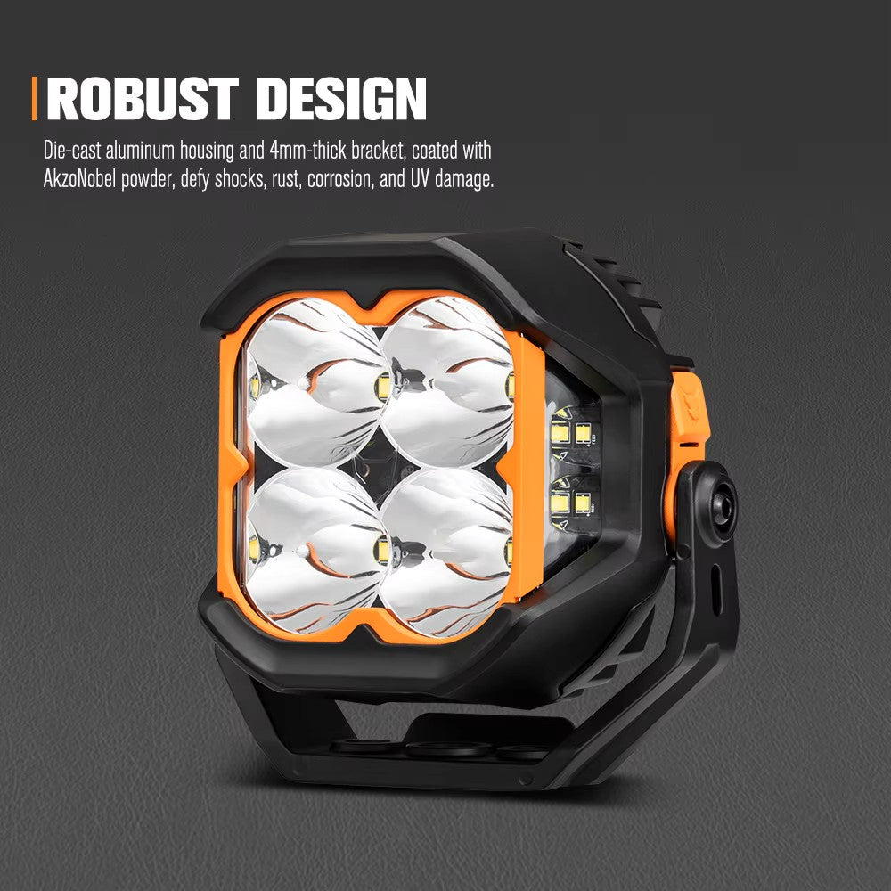 LIGHTFOX 5 Inch Combo Beam 90w Led Pod Light LED Work Light 4x4 Led Spot Light
