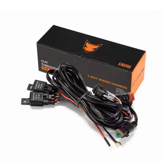 LIGHTFOX 2 Way Wiring Loom Harness Accessories LED Pod Light