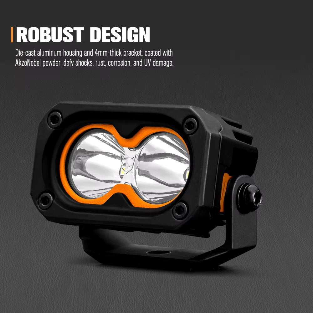 LIGHTFOX IP68 Waterproof 2 Inch Combo Beam 50w Led Pod Light LED
