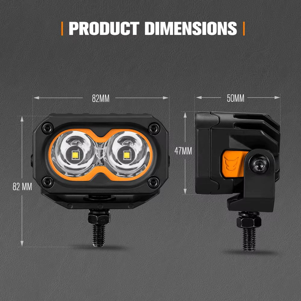 LIGHTFOX IP68 Waterproof 2 Inch Combo Beam 50w Led Pod Light LED