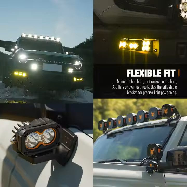 LIGHTFOX IP68 Waterproof 2 Inch Combo Beam 50w Led Pod Light LED