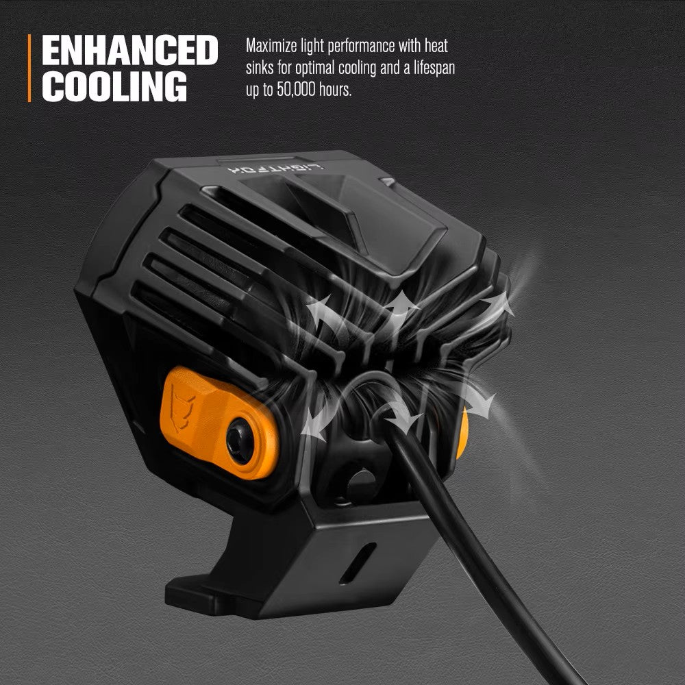 LIGHTFOX 3 Inch Combo Beam IP68 Waterproof 70w Led Pod Light LED