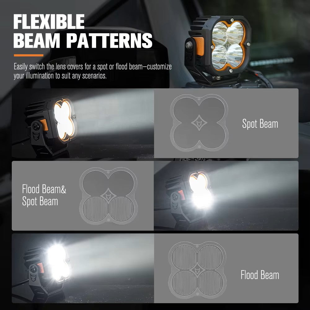 LIGHTFOX IP68 Waterproof 3 Inch Combo Beam 90w Led Pod Light LED Spot Light