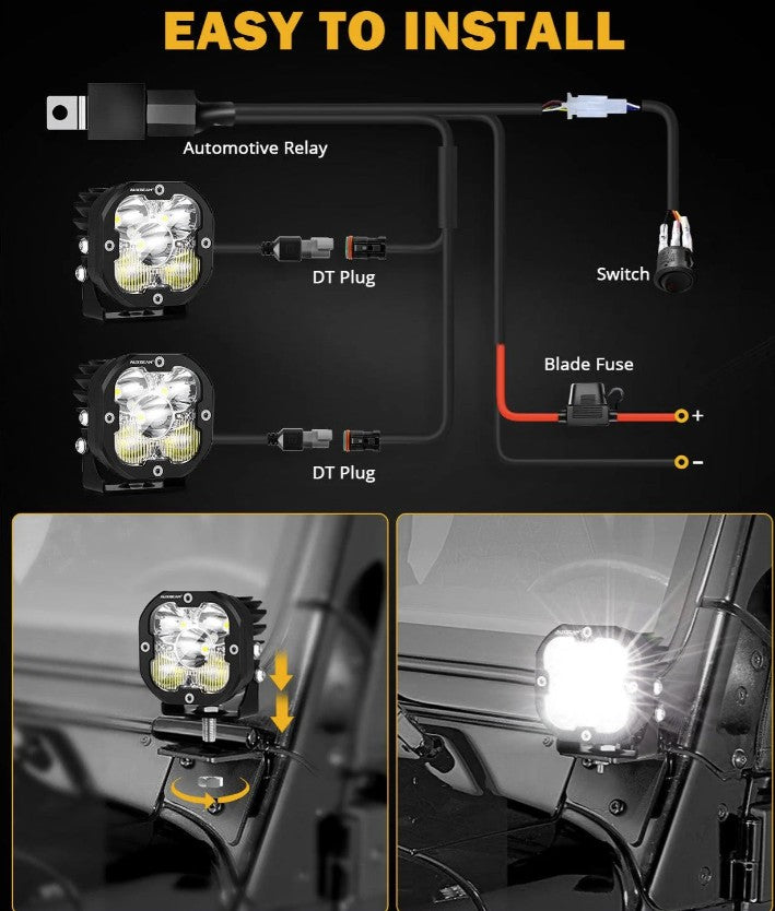 Conversión de faros antiniebla Colorado ZR2 2023 + Auxbeam XP Ultra Combo 9600 LM (negro mate)