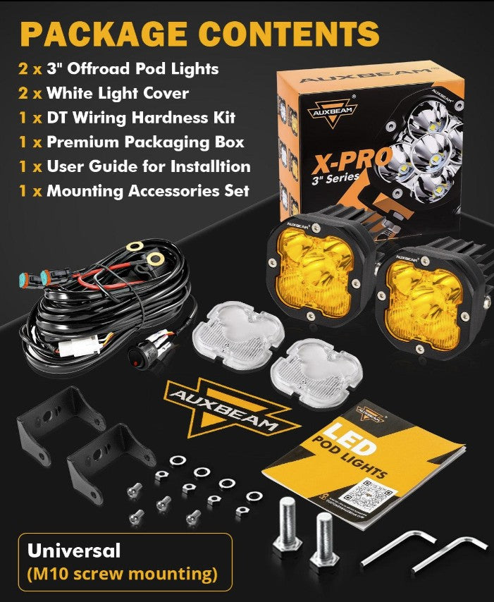 Conversión de faros antiniebla Colorado ZR2 2023 + Auxbeam XP Ultra Combo 9600 LM (negro mate)