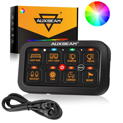 +2024 Tacoma/4Runner Switch panel mount (fit Auxbeam 8 Gang) + RGB Series 8 Gang (RA80)