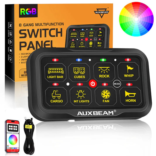 +2024 Tacoma/4Runner Switch panel mount (fit Auxbeam 8 Gang) + AR Series 8 Gang (AR-820)