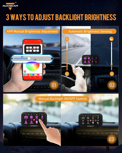8 Gang (AC-800) RGB Switch Panel with APP&Remote Control, Toggle/ Momentary/ Pulsed Mode Supported(One-Side Output)
