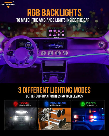 +2024 Tacoma/4Runner Switch panel mount (fit Auxbeam 8 Gang) + RC Series 8 Gang (RC-800)