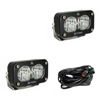 +2022 Toyota Tundra Led vent cover (ASA Matte Black) Baja Designs S2 + Baja Designs S2 PRO Black Light Pod Pair