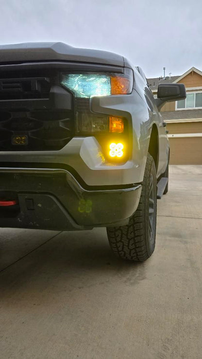 +2022 Silverado 1500 (NON LED Headlight) DDSS3 Led vent cover (ASA Matte Black)
