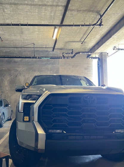 +2022 Toyota Tundra Led vent cover (ASA Matte Black) + Baja Designs Squadron Sport