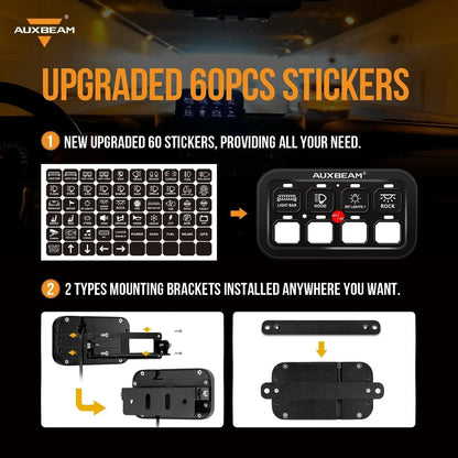 +2024 Tacoma/4Runner Switch panel mount (fit Auxbeam 8 Gang) + Single Series 8 Gang (BB80)