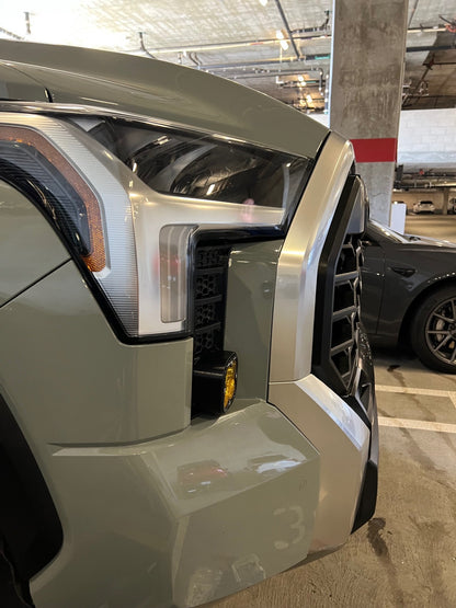 +2022 Toyota Tundra Led vent cover (ASA Matte Black) + Baja Designs Squadron Sport