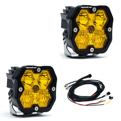 2019-2022 GMC Sierra 1500 Led vent cover (ASA Matte Black) + Baja Designs Squadron Sport 2.0