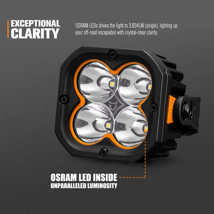 LIGHTFOX IP68 Waterproof 3 Inch Combo Beam 90w Led Pod Light LED Spot Light