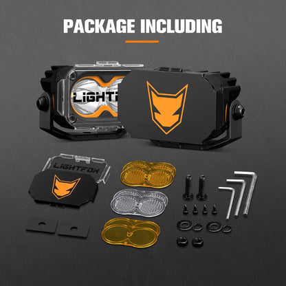 LIGHTFOX IP68 Waterproof 2 Inch Combo Beam 50w Led Pod Light LED