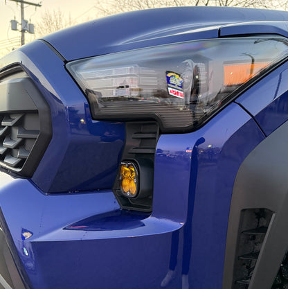 +2024 Tacoma Led vent cover (ASA Matte Black)+ Squadron SAE LED Auxiliary Light Pod Pair