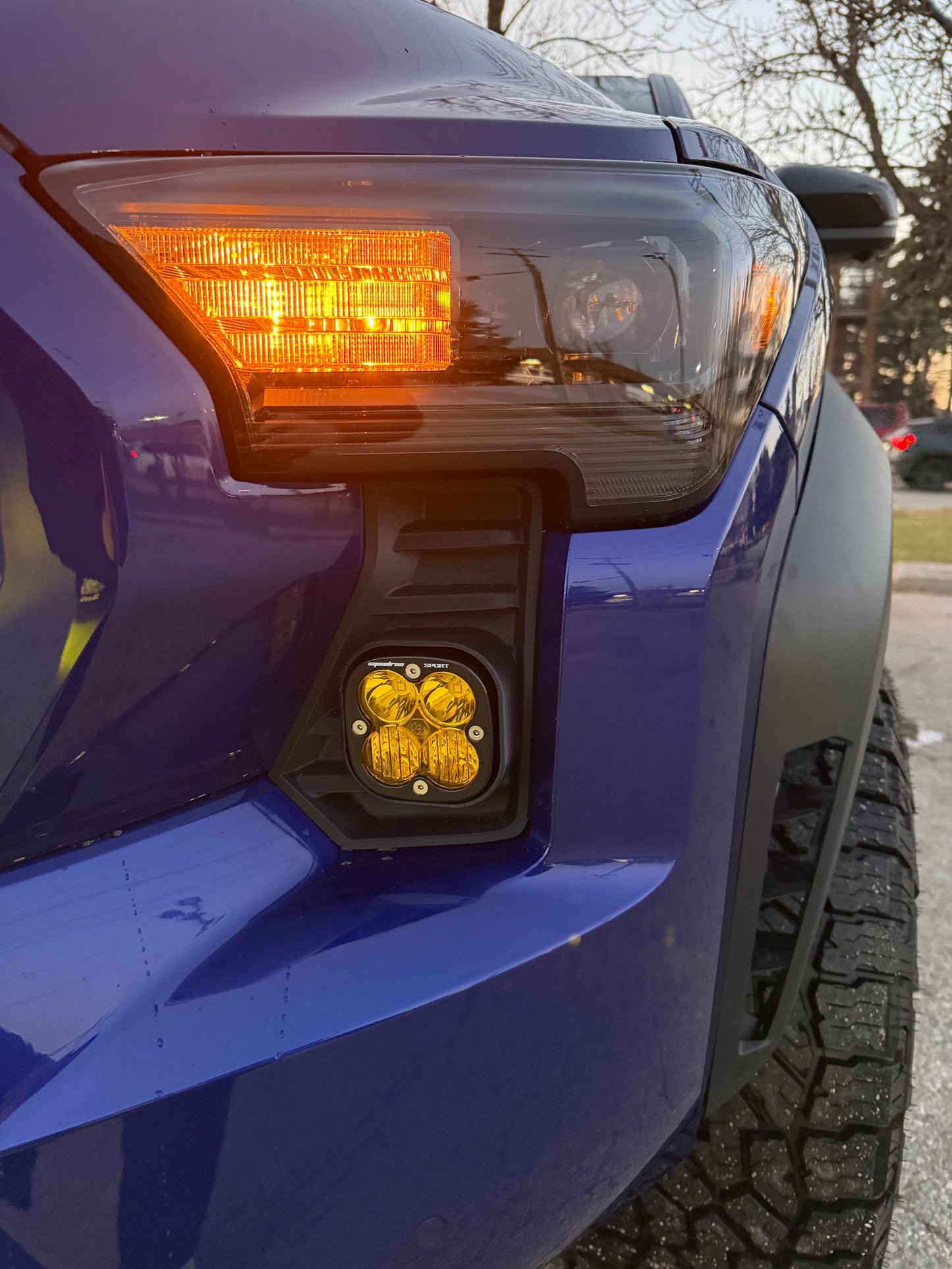 +2024 Tacoma Led vent cover (ASA Matte Black)+ Squadron SAE LED Auxiliary Light Pod Pair
