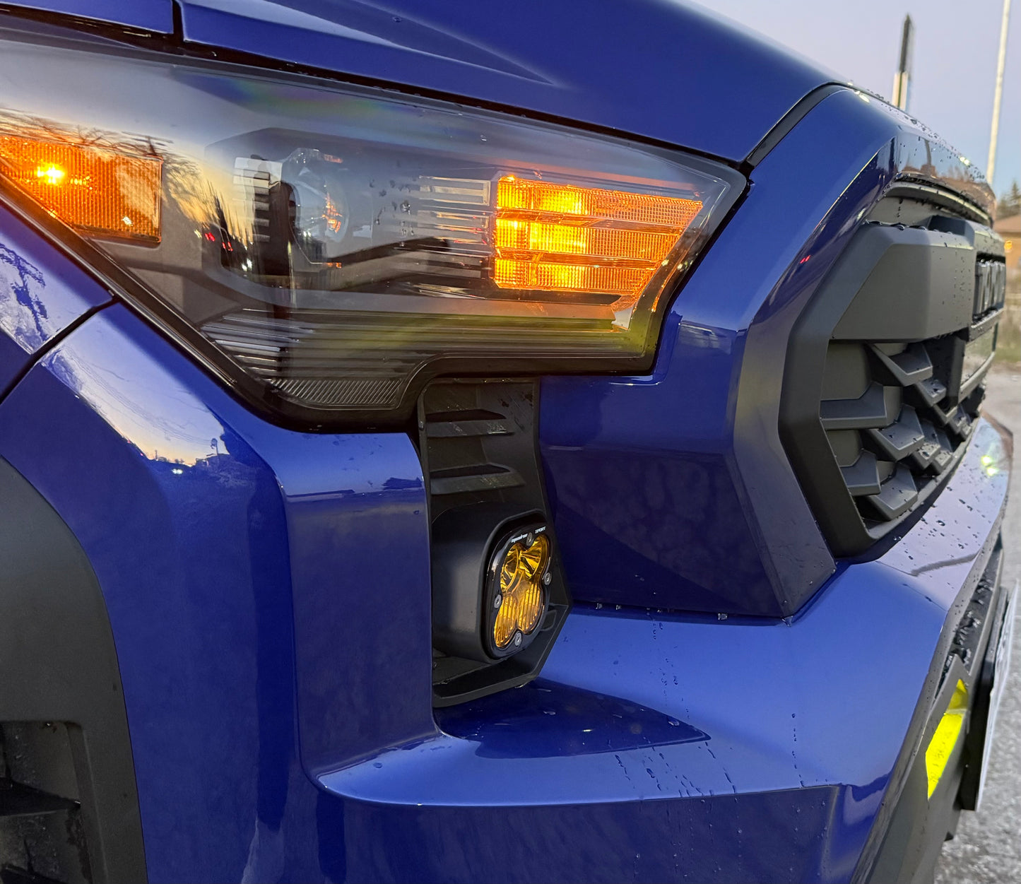 +2024 Tacoma Led vent cover (ASA Matte Black)+ Squadron SAE LED Auxiliary Light Pod Pair