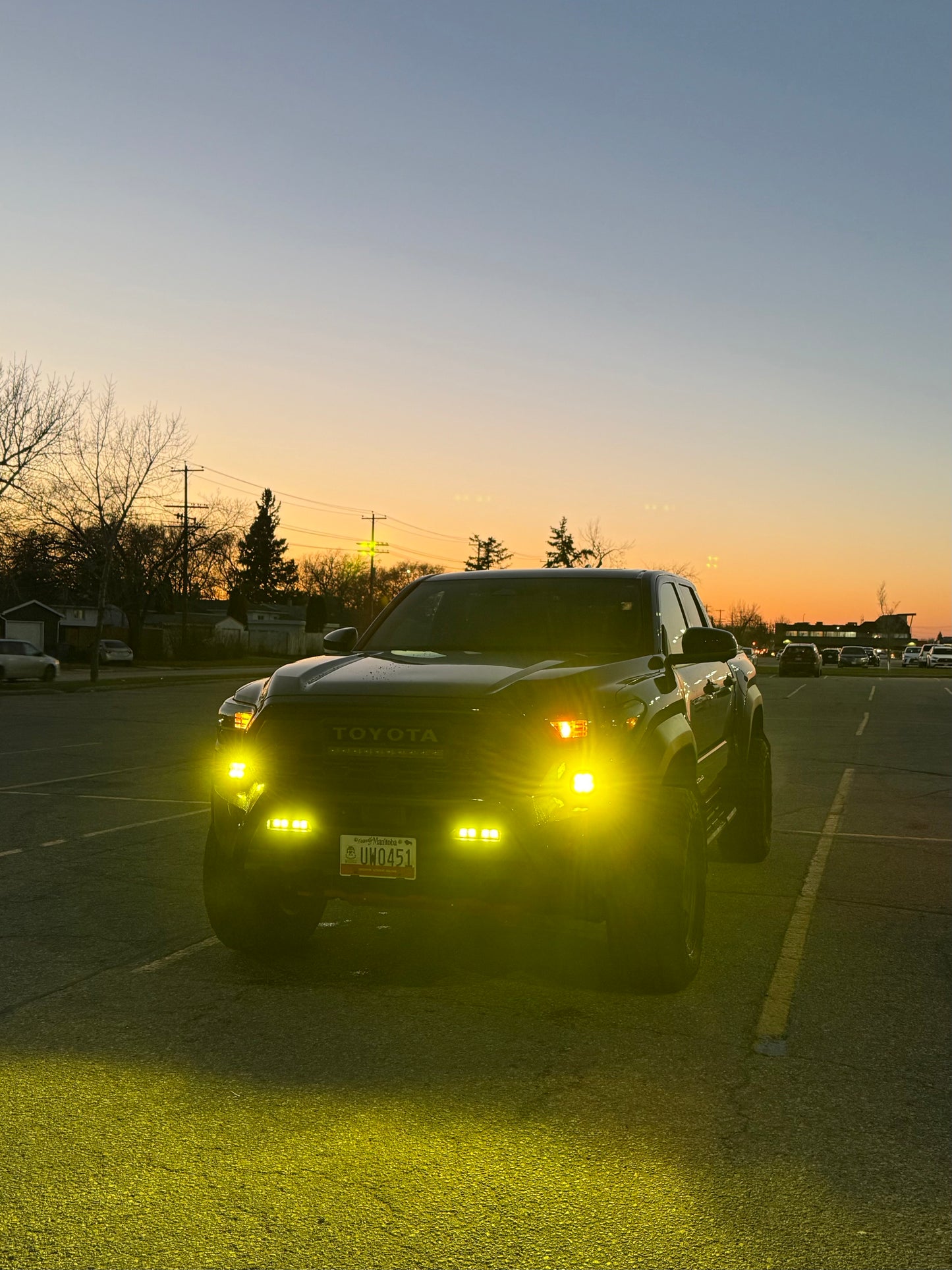 +2024 Tacoma Led vent cover (ASA Matte Black)+ Squadron SAE LED Auxiliary Light Pod Pair