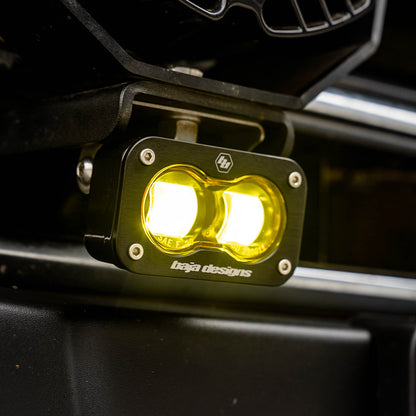 Cubierta de ventilación LED para Toyota Tundra 2022 (negro mate ASA) Baja Designs S2 + Par de luces negras SAE Baja Designs S2