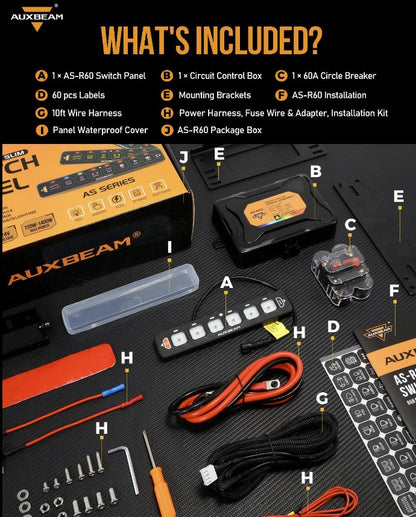 6 Gang LED Switch Panel Flat, Off Road Light Controller RGB Series