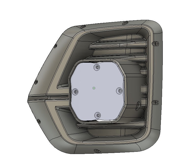 Cubierta de ventilación para Colorado LT/TrailBoss 2024 (negro mate ASA) + par de luces auxiliares LED Squadron Pro Black 