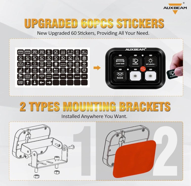 +2024 Colorado interior A/C vent mount + 6 Switch Gang Auxbeam