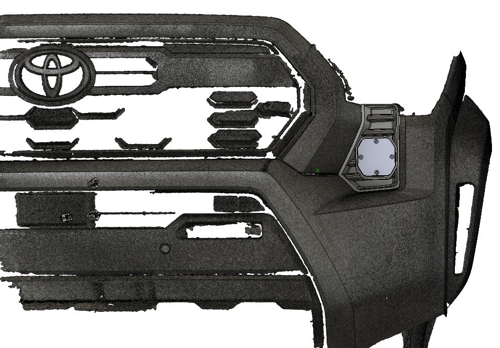 +2024 Tacoma Led vent cover (ASA Matte Black) + Squadron Sport 2.0 Black LED Auxiliary Light Pod Pair