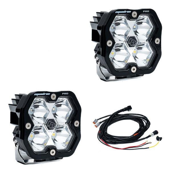 2019-2022 GMC Sierra 1500 Led vent cover (ASA Matte Black) + Baja Designs Squadron PRO 2.0