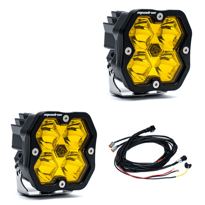 2019-2022 GMC Sierra 1500 Led vent cover (ASA Matte Black) + Baja Designs Squadron Sport 2.0
