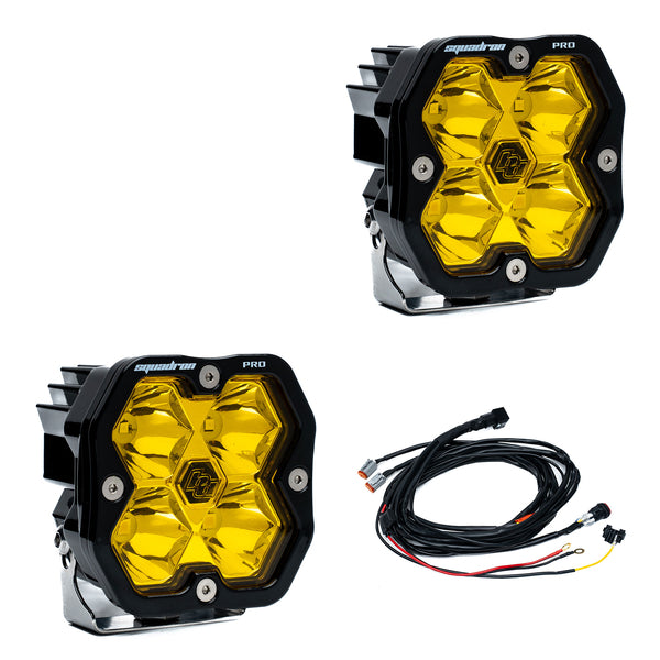 2019-2022 GMC Sierra 1500 Led vent cover (ASA Matte Black) + Baja Designs Squadron PRO 2.0