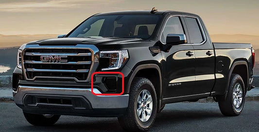 2019-2022 GMC Sierra 1500 SLE vent cover (ASA Matte Black) + SS3 SAE/DOT Sport LED Pod