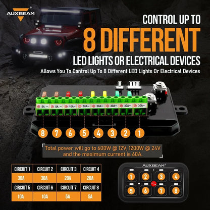 +2024 Tacoma/4Runner Switch panel mount (fit Auxbeam 8 Gang) + Single Series 8 Gang (BA80)