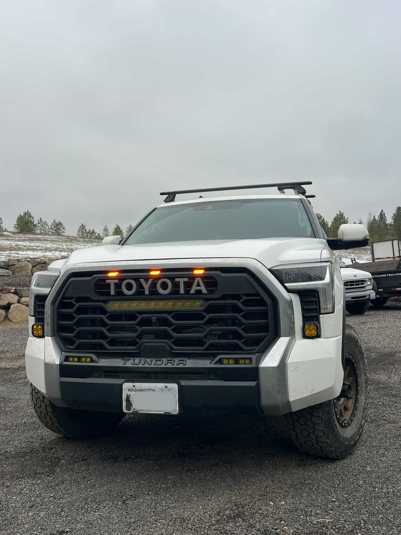 +2022 Toyota Tundra Led vent cover (ASA Matte Black) + Baja Designs Squadron Sport