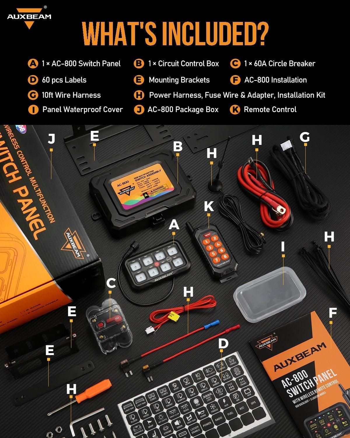 8 Gang (AC-800) RGB Switch Panel with APP&Remote Control, Toggle/ Momentary/ Pulsed Mode Supported(One-Side Output)
