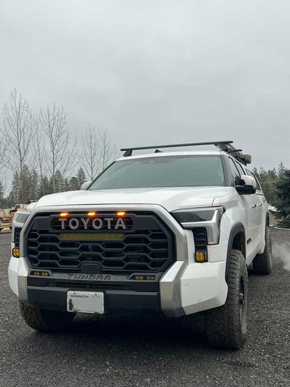 +2022 Toyota Tundra Led vent cover (ASA Matte Black) + Baja Designs Squadron Sport