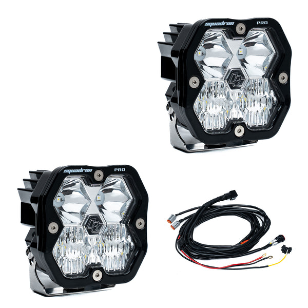 Par de luces auxiliares LED negras Squadron Pro
