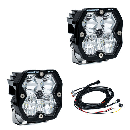 Par de luces auxiliares LED negras Squadron Pro
