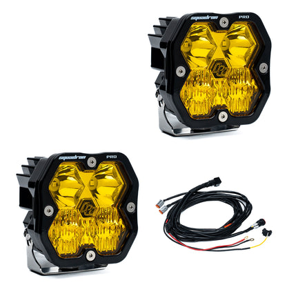 2019-2022 GMC Sierra 1500 Led vent cover (ASA Matte Black) + Baja Designs Squadron PRO 2.0