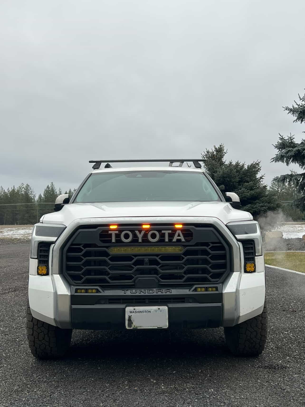 +2022 Toyota Tundra Led vent cover (ASA Matte Black) + Baja Designs Squadron Sport