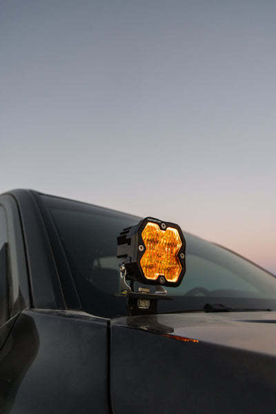 2019-2022 GMC Sierra 1500 Led vent cover (ASA Matte Black) + Baja Designs Squadron PRO 2.0