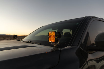 2019-2022 GMC Sierra 1500 Led vent cover (ASA Matte Black) + Baja Designs Squadron PRO 2.0