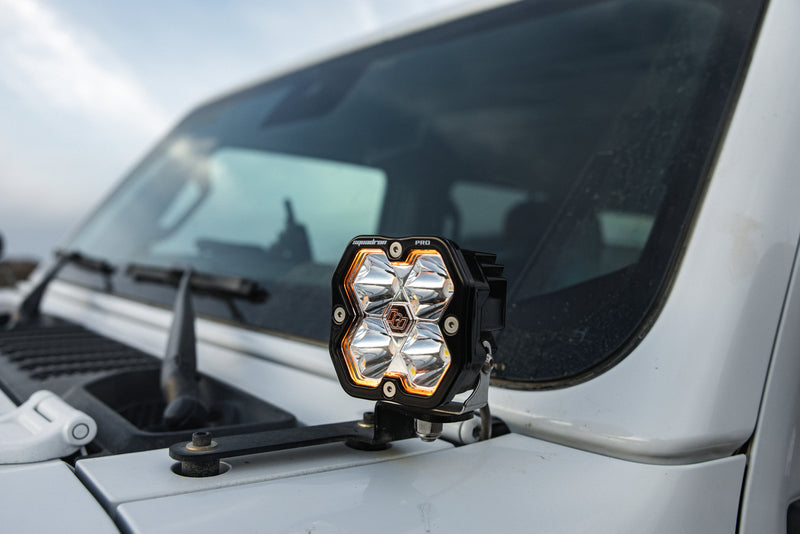 2019-2022 GMC Sierra 1500 Led vent cover (ASA Matte Black) + Baja Designs Squadron PRO 2.0