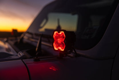 2019-2022 GMC Sierra 1500 Led vent cover (ASA Matte Black) + Baja Designs Squadron PRO 2.0