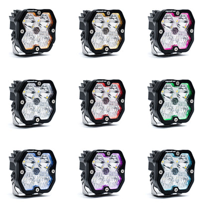 2019-2022 GMC Sierra 1500 Led vent cover (ASA Matte Black) + Baja Designs Squadron Sport 2.0